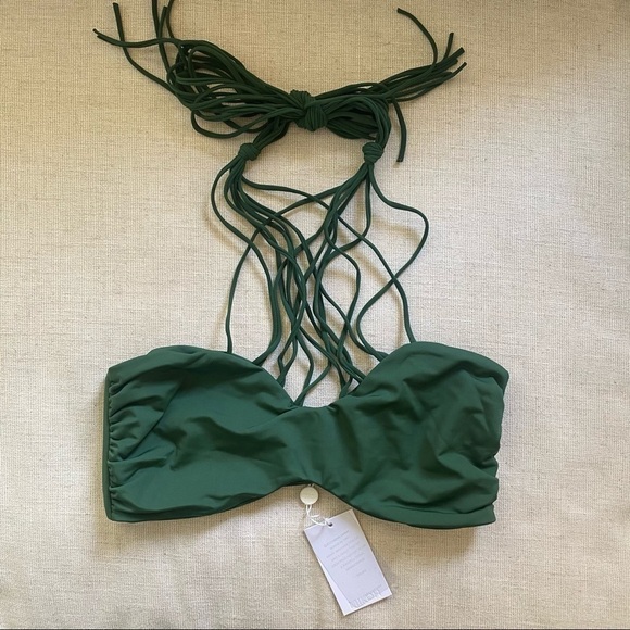 NWT MIKOH Kahala Bikini Top Green X-Large - Picture 1 of 7